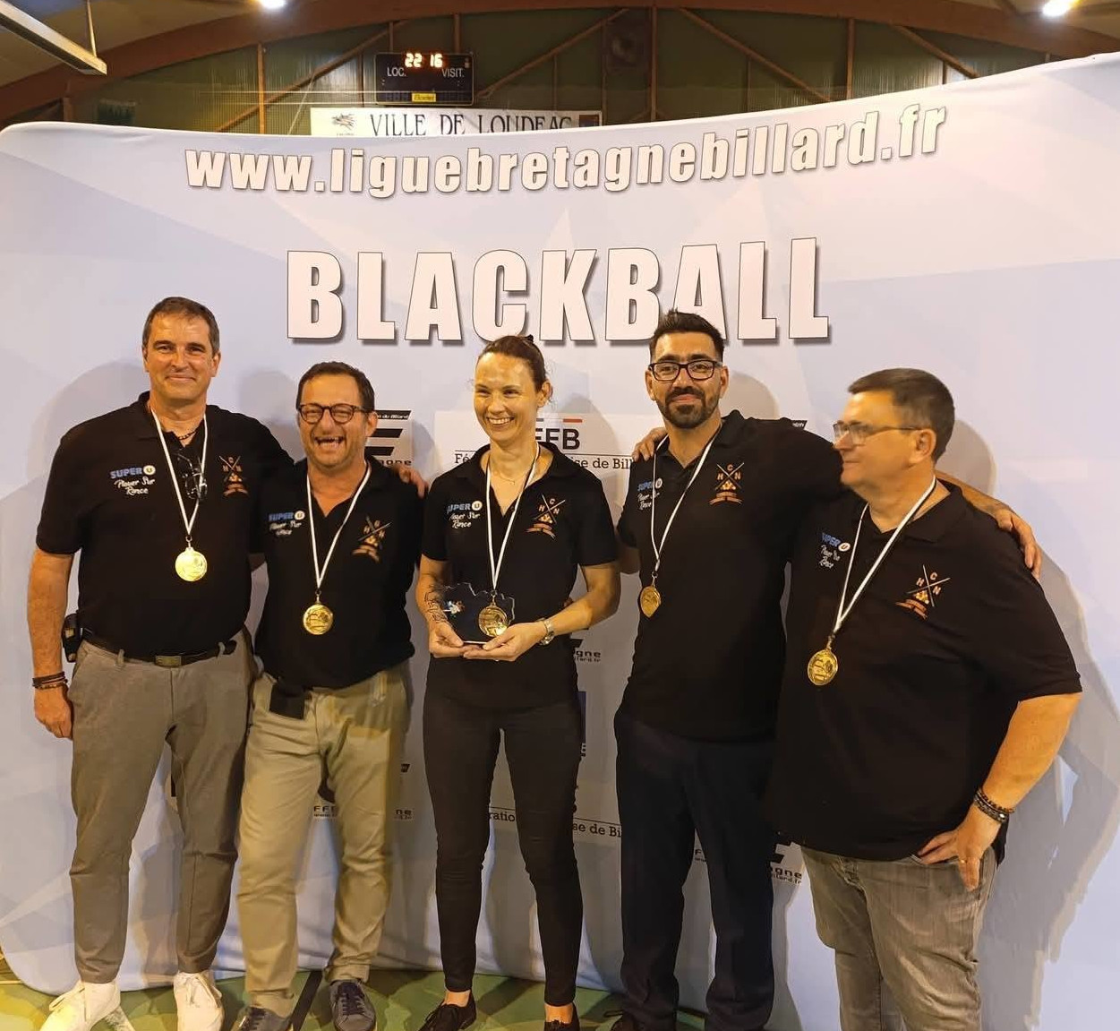 Pleslin-Trigavou 3, champion DR3, de gauche à droite : Fabrice Lipparini, Mickaël Dahirel, Sonia Leminoux, Fabien Guéhenneuc
